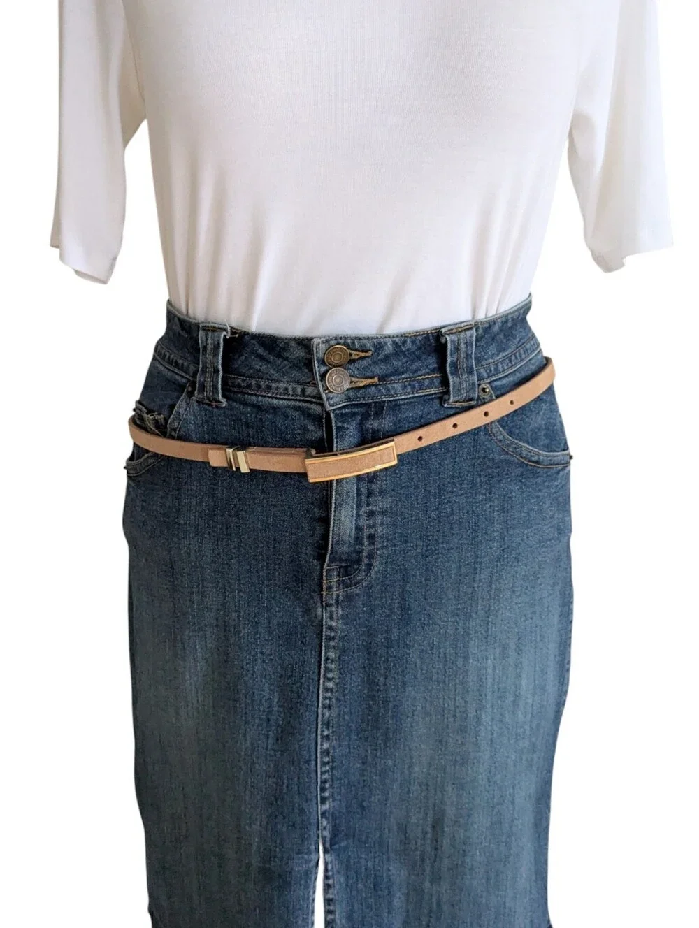 White House Black Market Hip Fit Skinny Suede Belt Size Small